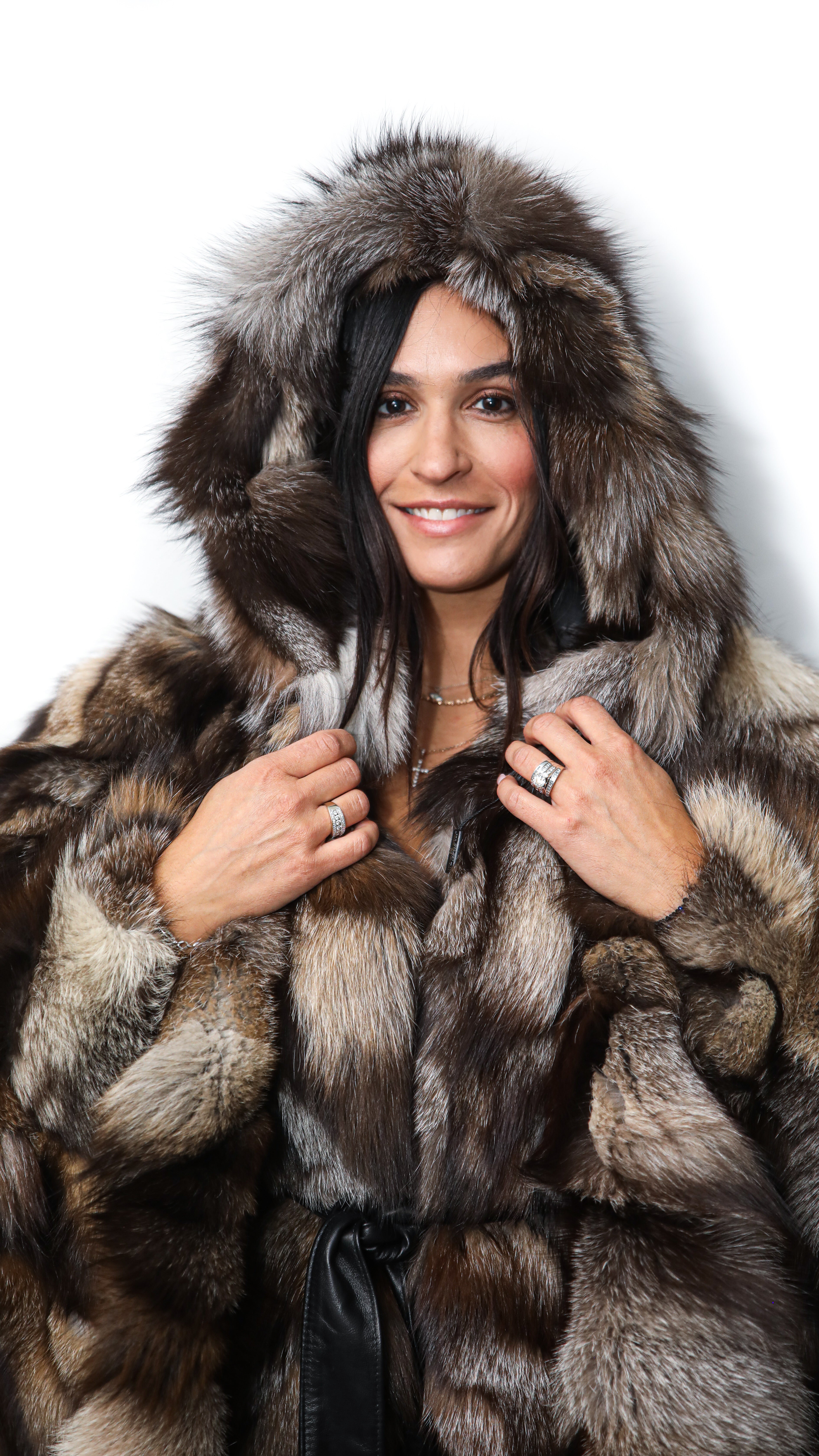 Crystal Fox Poncho With Hood