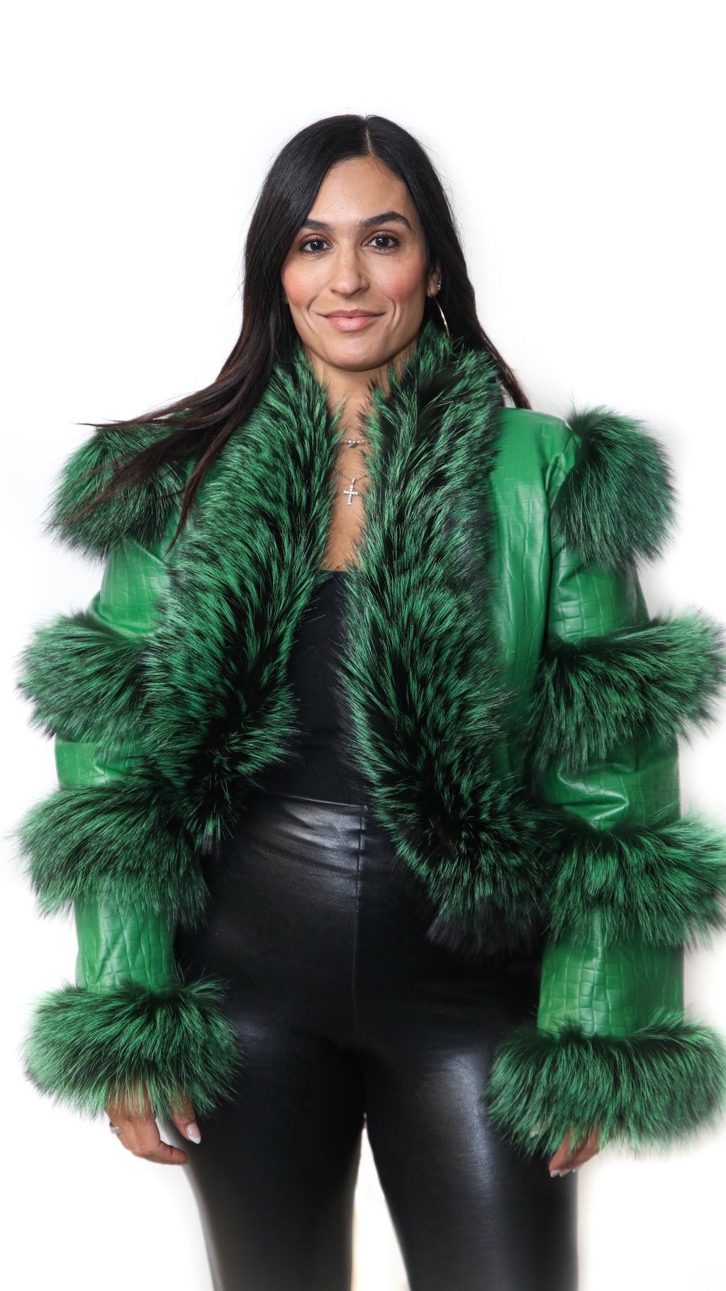 Leather With Fox Trim