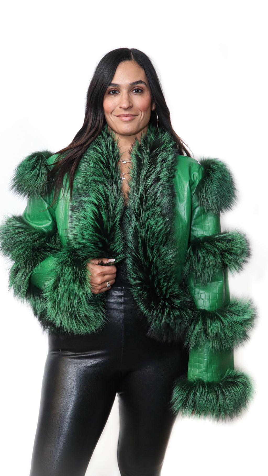 Leather With Fox Trim