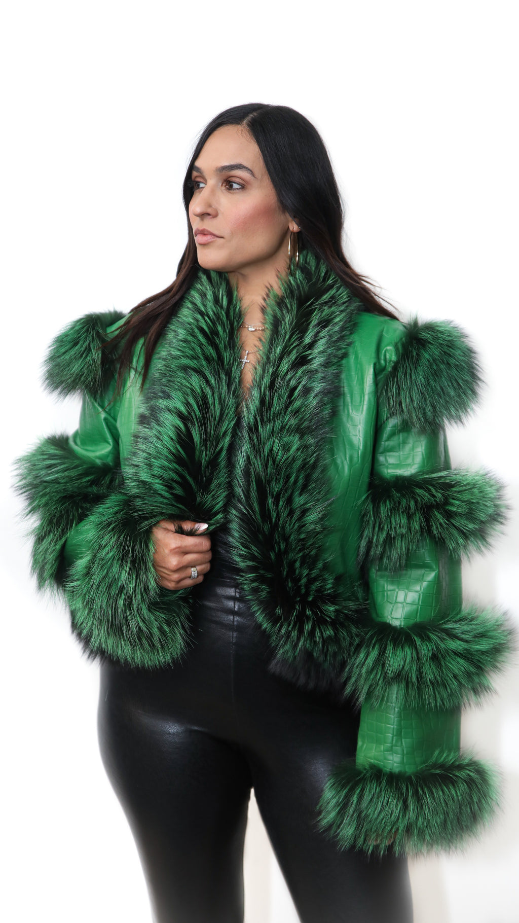 Leather With Fox Trim