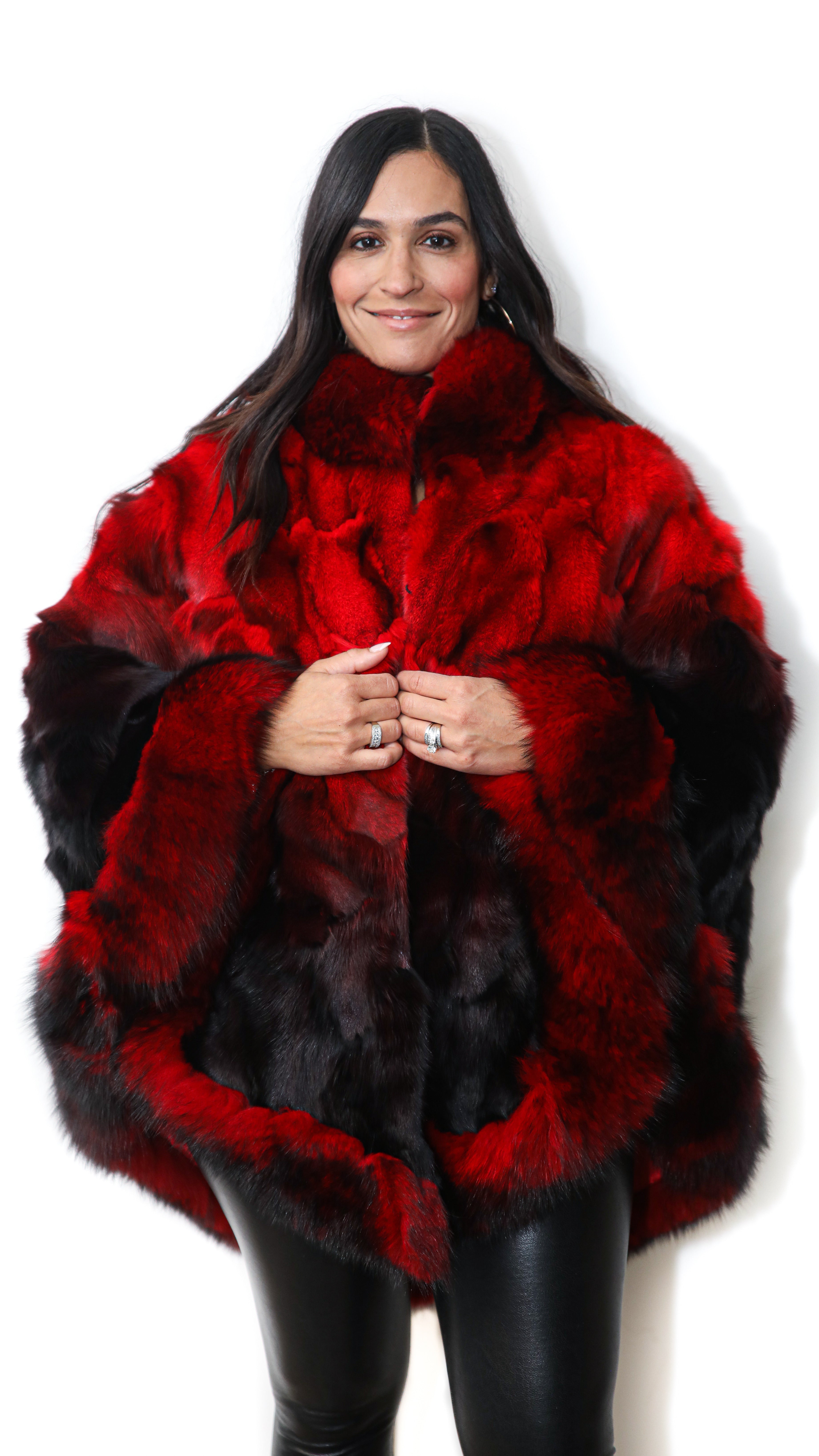 Red/Black Fox Poncho