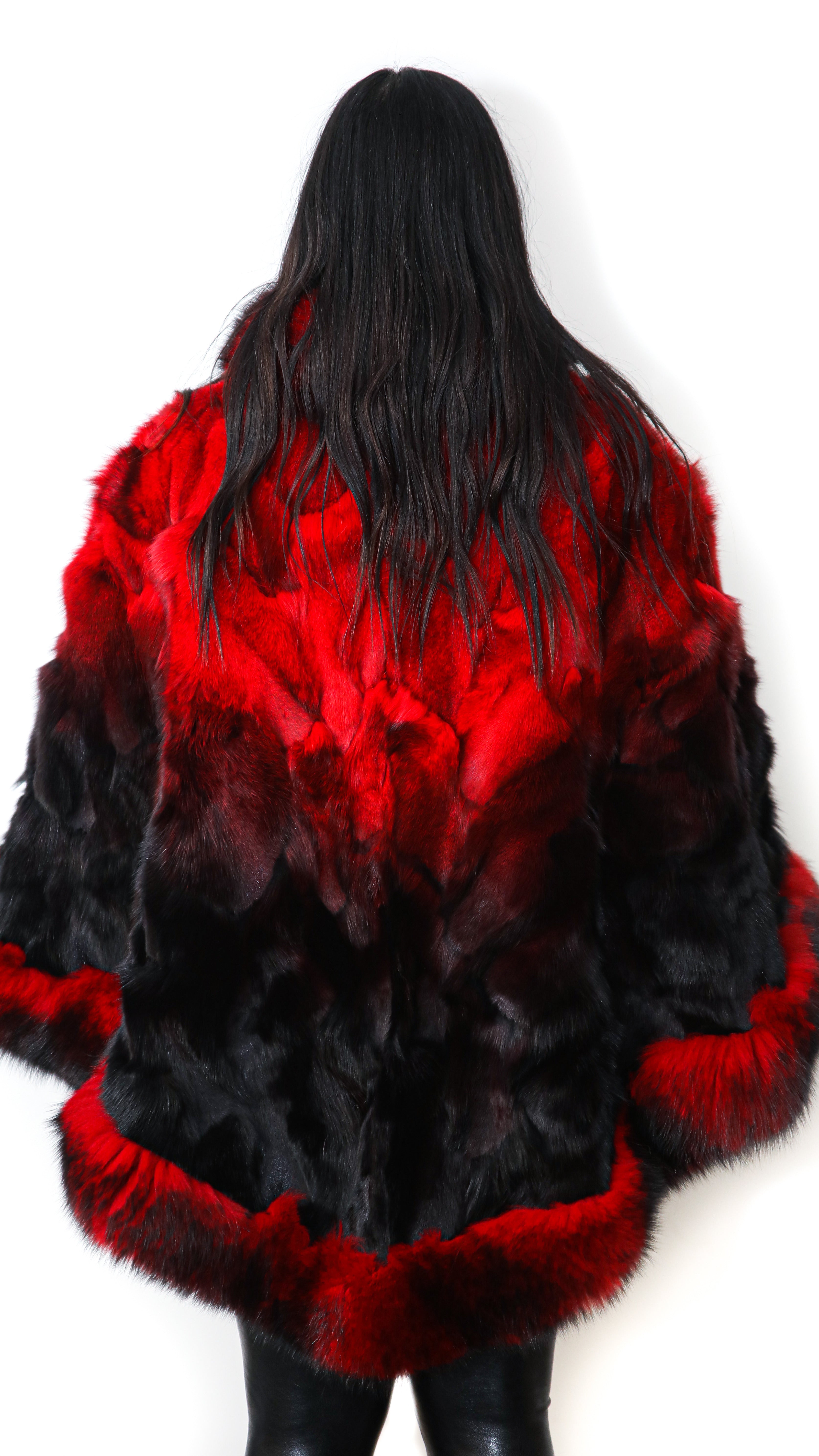 Red/Black Fox Poncho