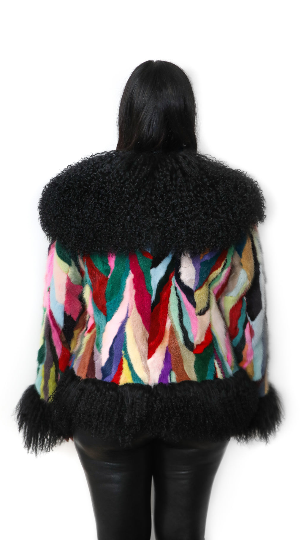 Mink Sectional Multicolor With Mongolian Lamb