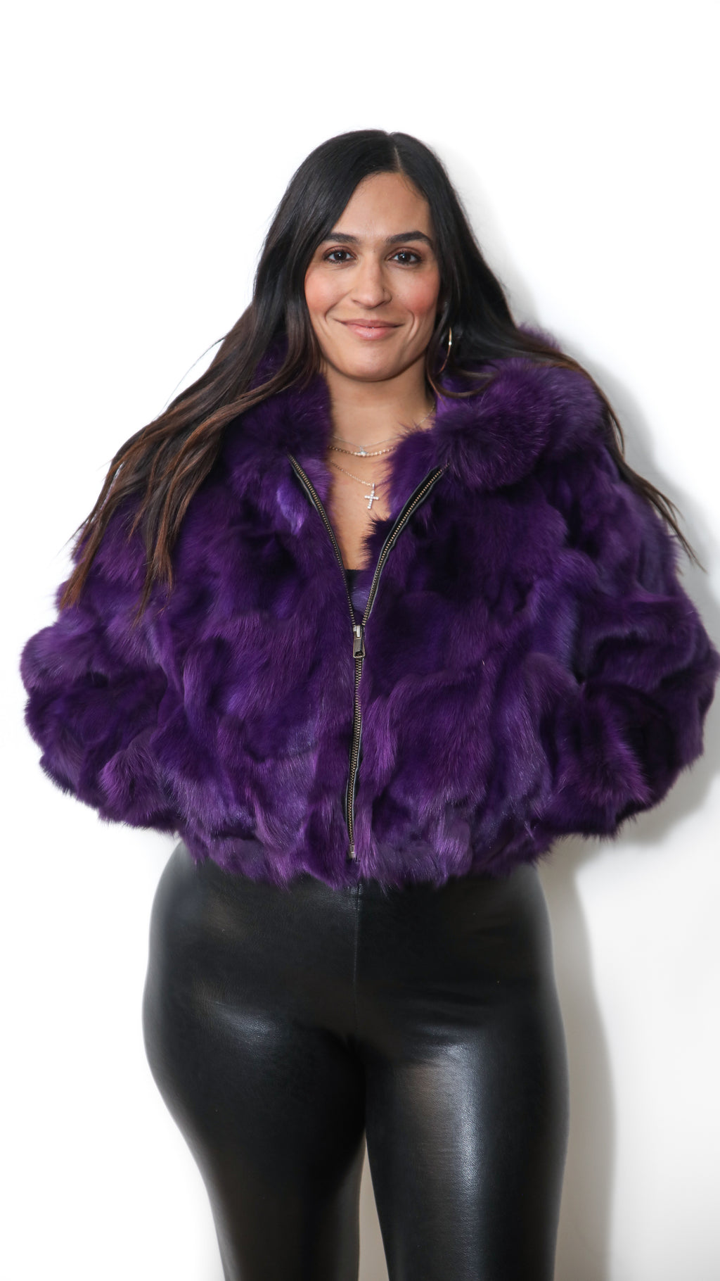 Purple Fox Cropped Jacket