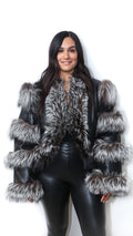 Leather Jacket With Silver Fox