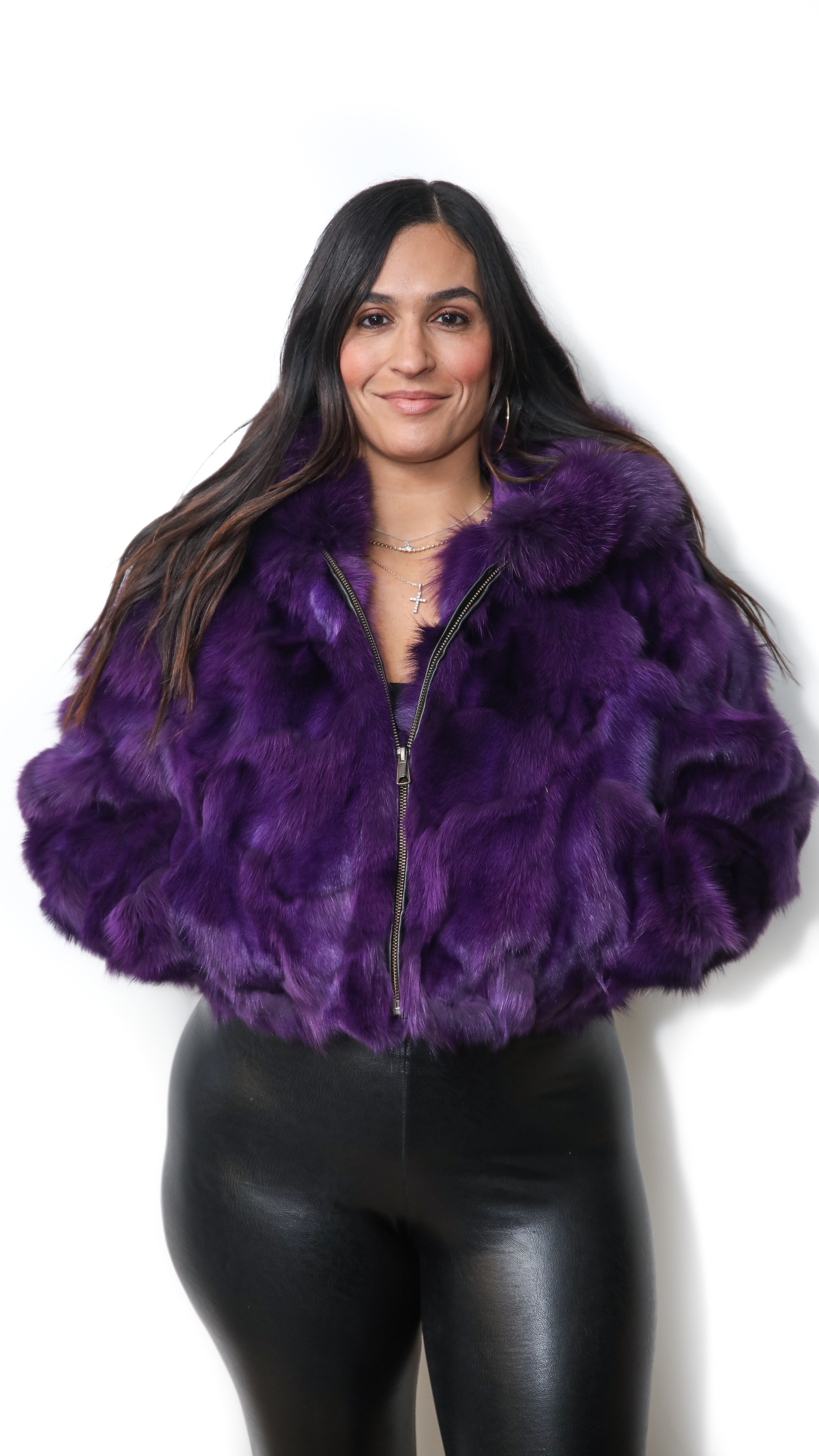 Purple Fox Cropped Jacket
