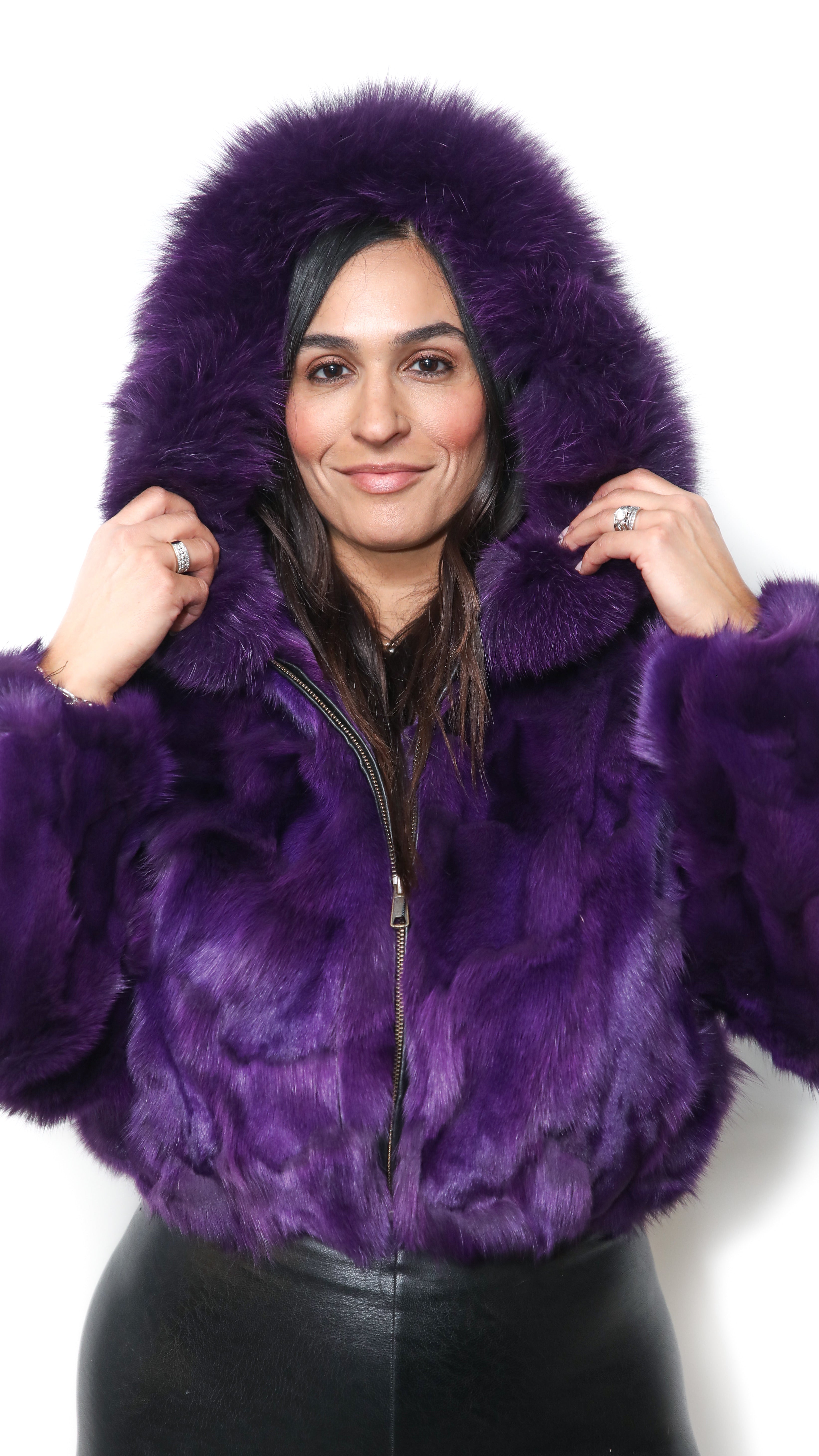 Purple Fox Cropped Jacket