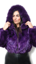 Purple Fox Cropped Jacket
