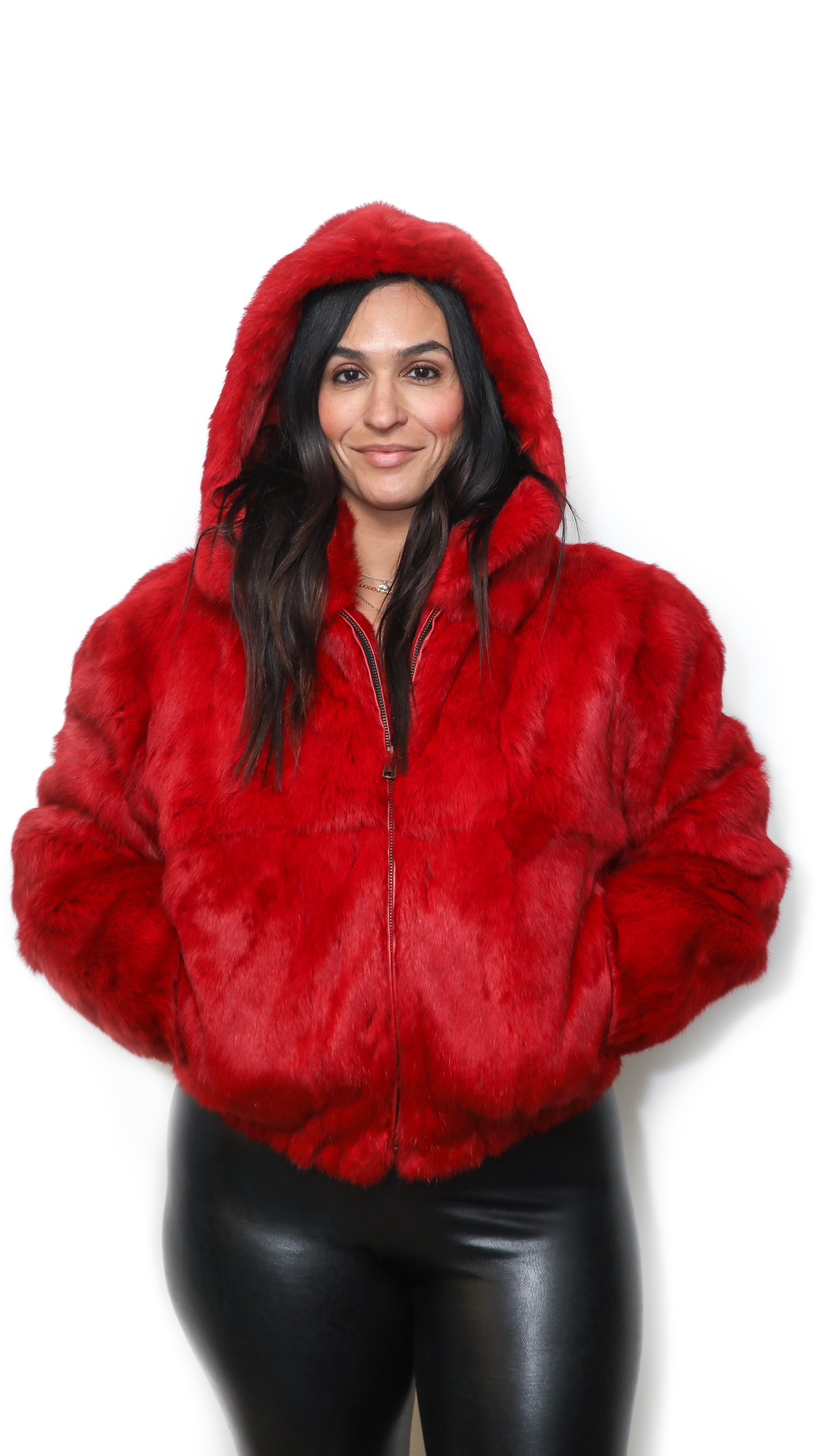 French Rabbit Jacket With Hood