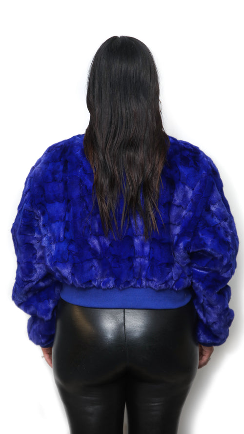 Blue Mink Sectional Cropped Jacket