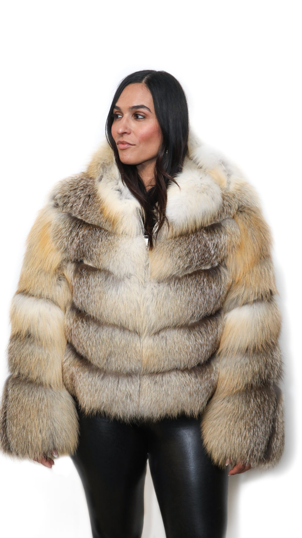 Golden Island Fox Jacket With  Hood