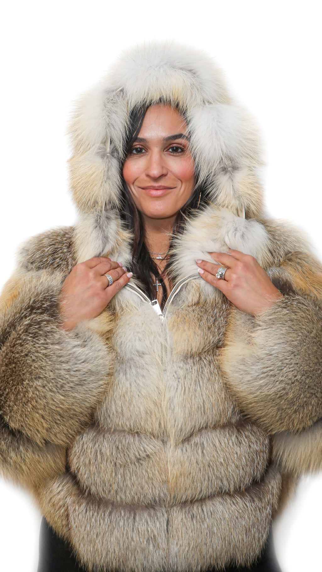 Golden Island Fox Jacket With  Hood
