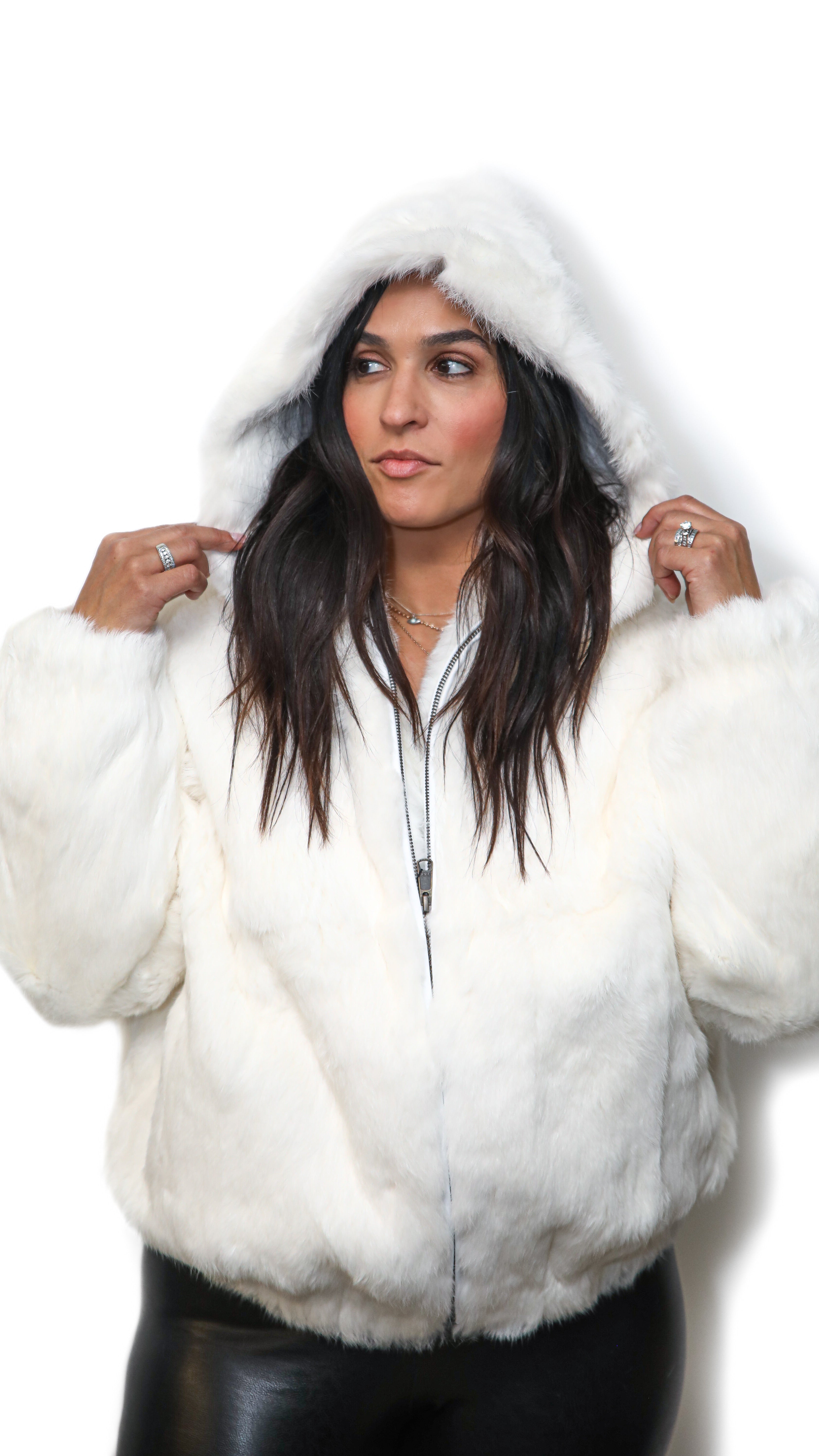 French Rabbit Jacket With Hood