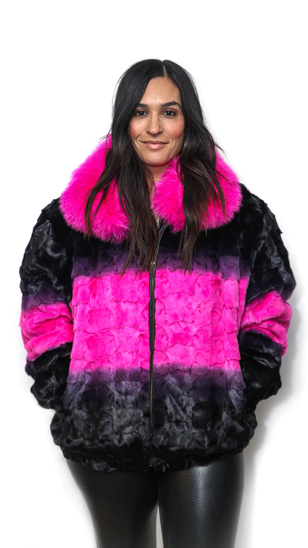 Ranch/Pink Mink Bomber Jacket