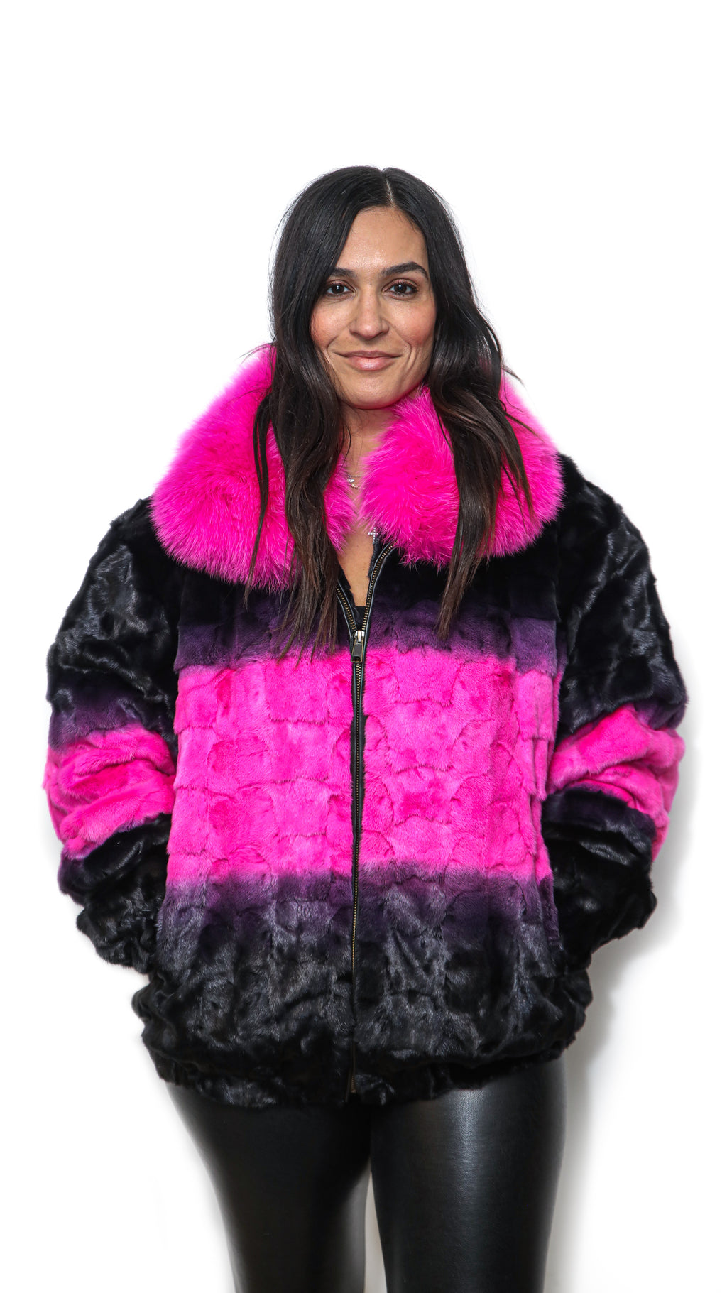 Ranch/Pink Mink Bomber Jacket