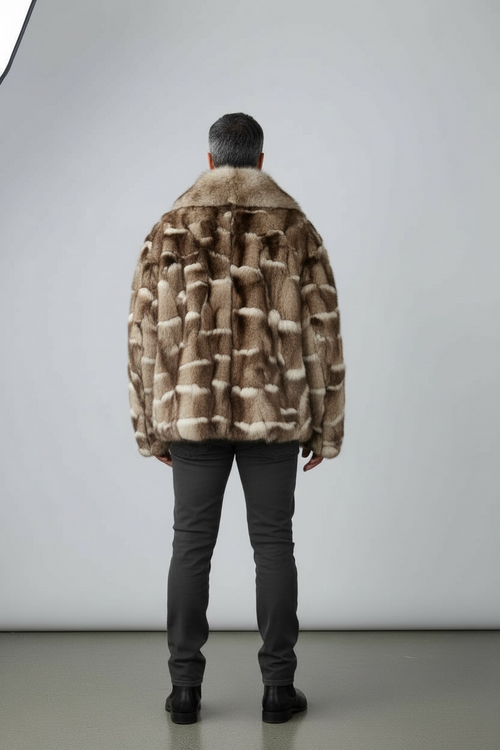 Blue Fox Jacket with Fox Collar