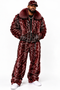 Diamond Mink Sectional Jacket With Fox Collar