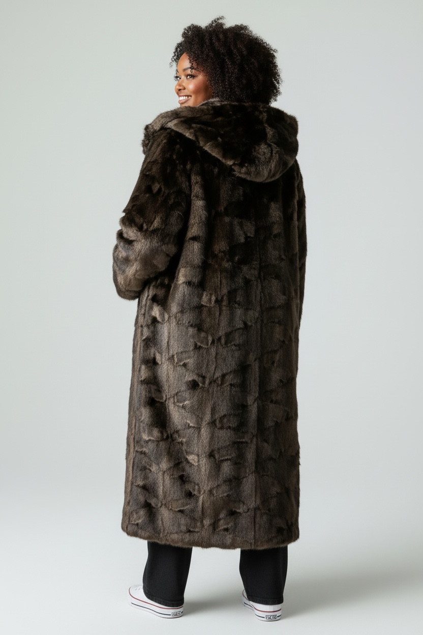 Mink Full Length Coat With Hood