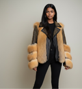 Leather Studded Jacket with Fox