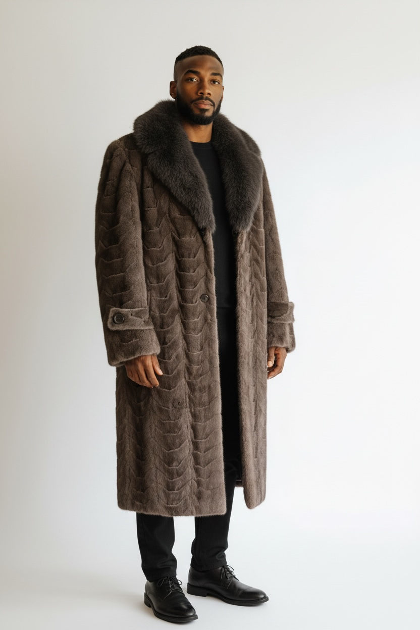 Mink Coat with Fox Collar