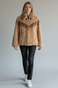 Pastel Two Tone Mink Jacket